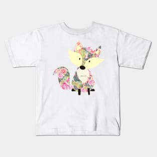 Boho rose fox Kids T-Shirt